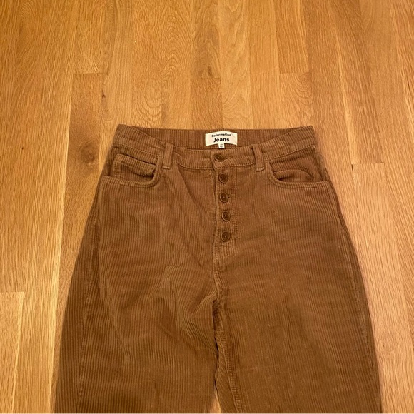 Reformation Cynthia Button Fly High Rise Tan Corduroy Pants / Womens Size 27 - Picture 3 of 14